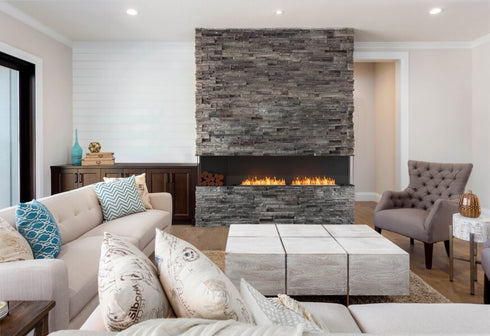 Ecosmart Fire Flex 158BY.BX2 Bay Fireplace Insert - Black Finish / Stainless Steel Burner - ESF.FX.158BY.BX2